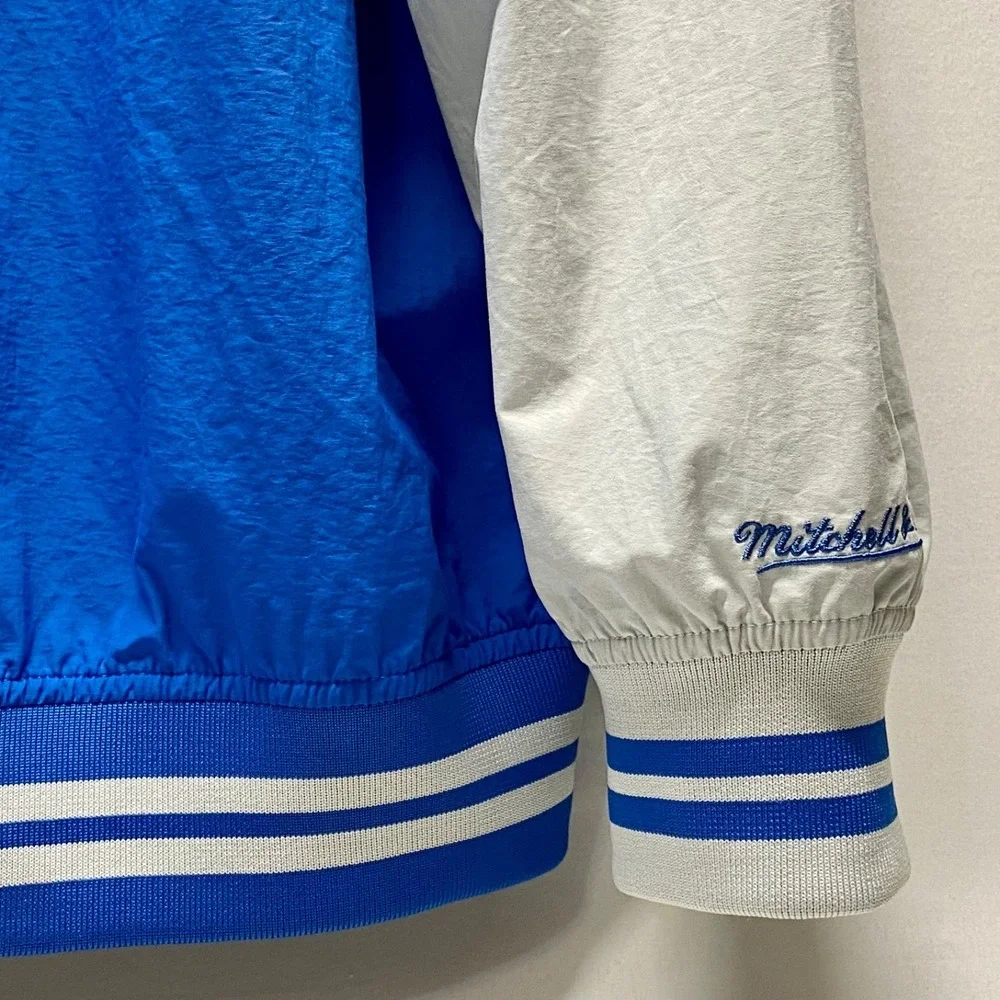 Detroit‎ Lions NFL Jacket Large Blue LS LW Pullover Football Throwback M & N NWT